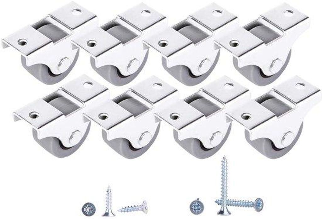 Minirollen aus Weichgummi mit Metallplatte und Schrauben für Möbel, 30 mm
