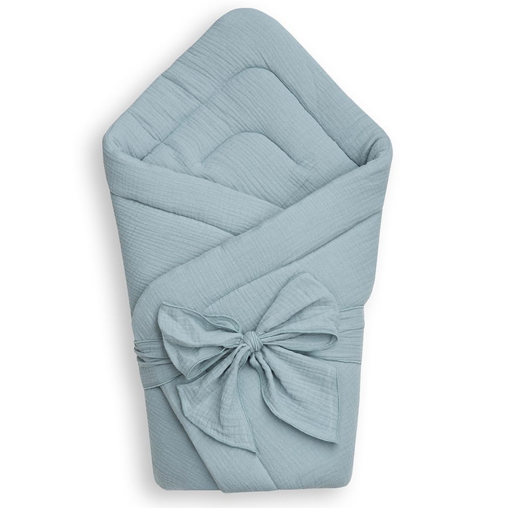 Dolce Sonno Musselin Babyhörnchen für Neugeborene - Wickelnest aus 100% Baumwolle - 70x70 – Babydecke – Khaki