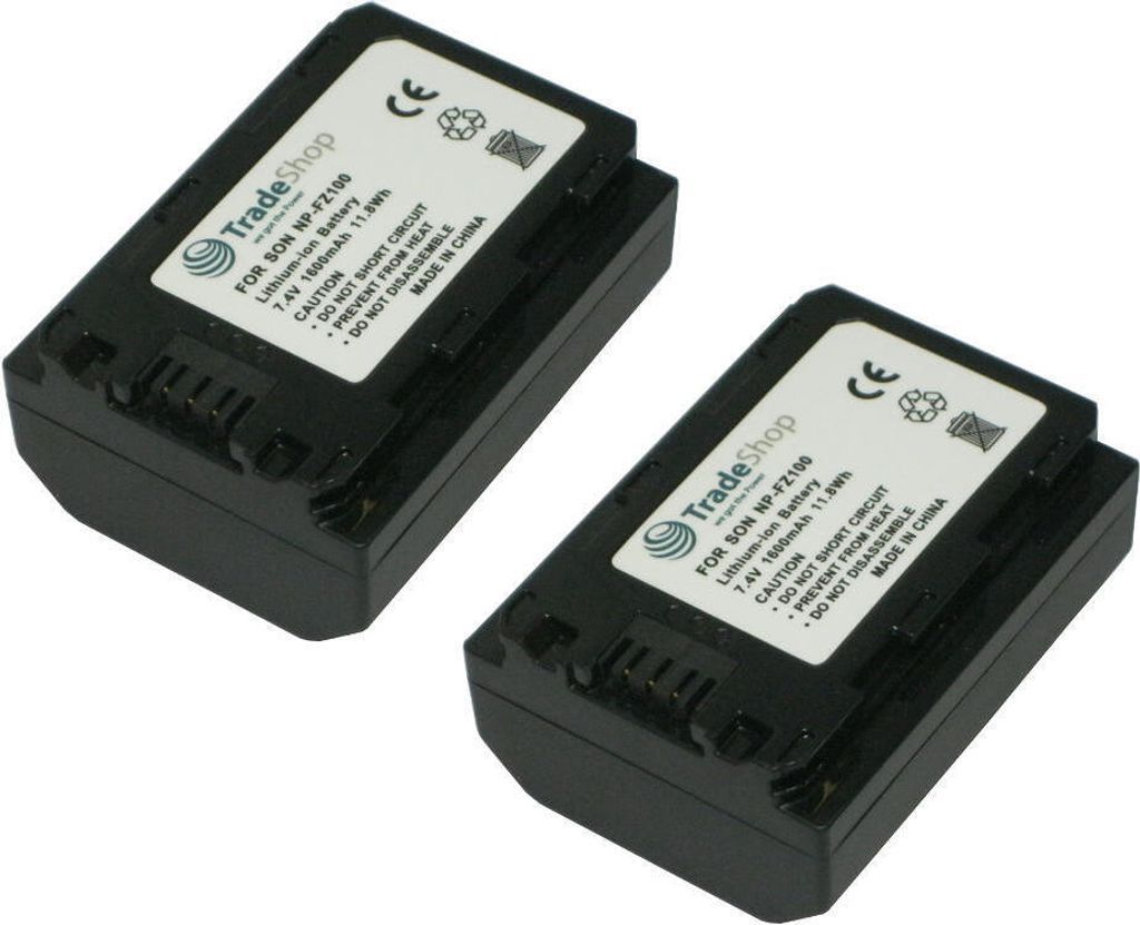2x Trade-Shop Li-Ion Akku 1600mAh Ersatz Batterie kompatibel mit Sony Alpha 8S III ILCE-7M4 ILCE-9M2