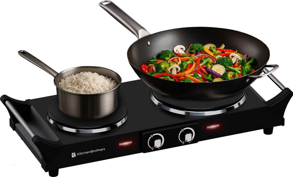 KitchenBrothers Elektrische Kochplatte - 2 Kochfelder - Produktbild 