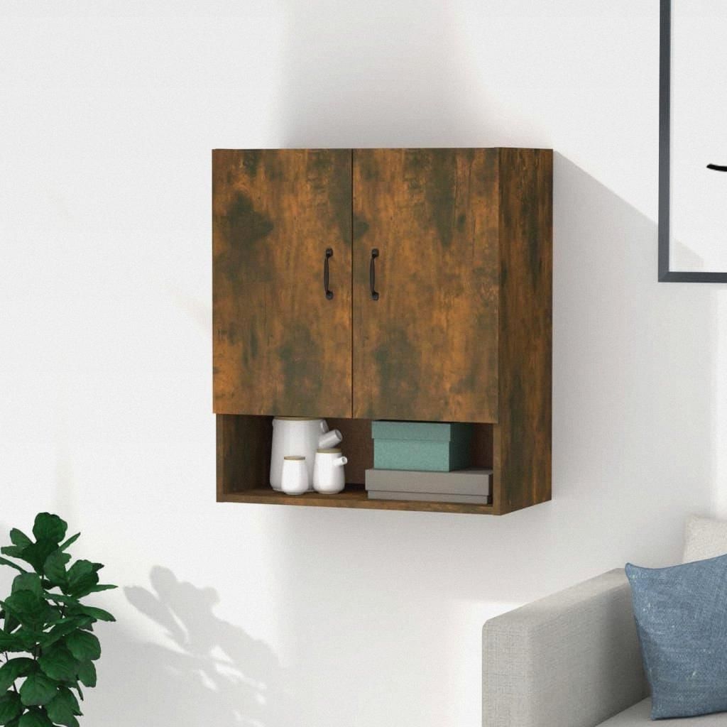 Wandschrank Räuchereiche 60x31x70 cm Holzwerkstoff Hängeschrank für Badezimmer Küche Wäscheraum