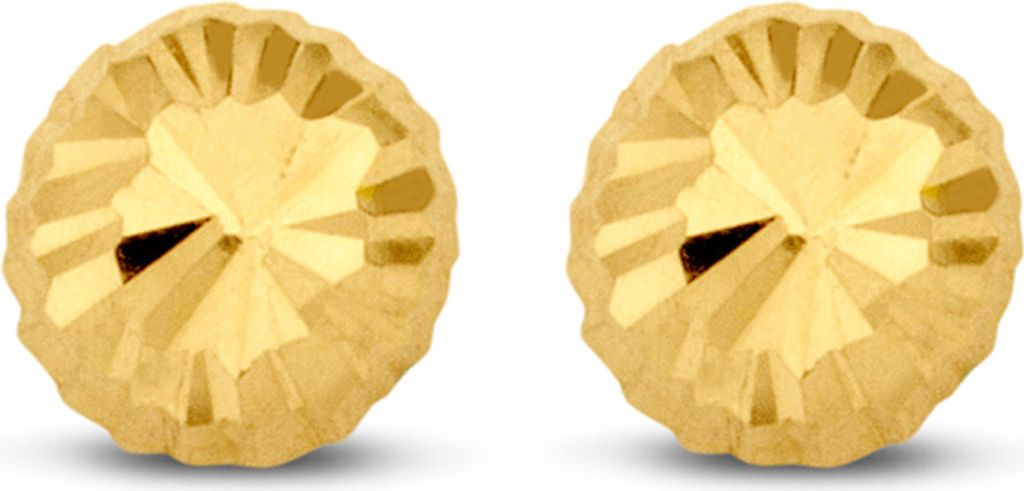Ohrstecker echt Gold 585 (14 kt) Halbkugel 3 mm Durchmesser diamantiert