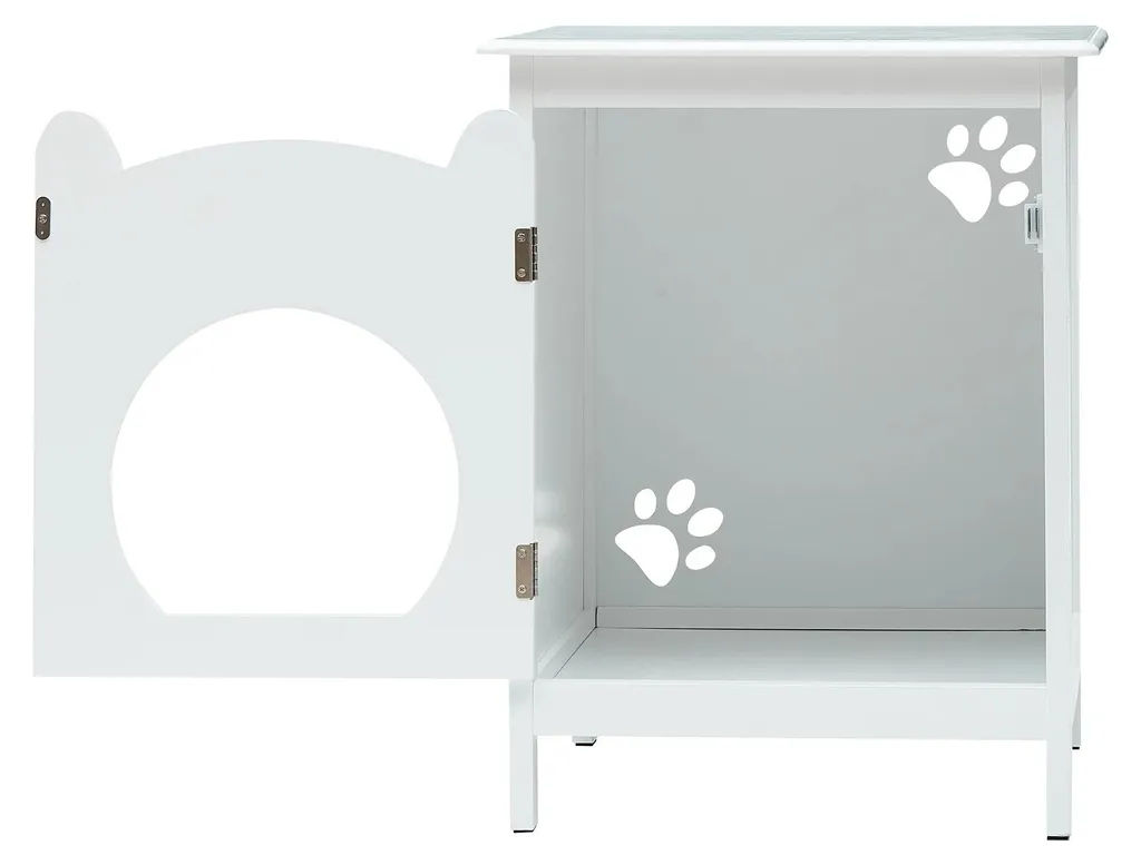 Table de chevet litière chat bois gris : la solution gain de place chic