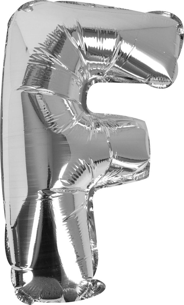 Silberner F Buchstaben Folienballon 35cm