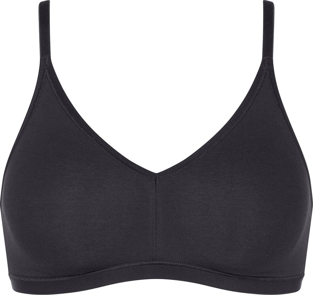 sloggi Damen Bügelloser BH GO Daily Baumwolle Soft - BLACK - Größe XL