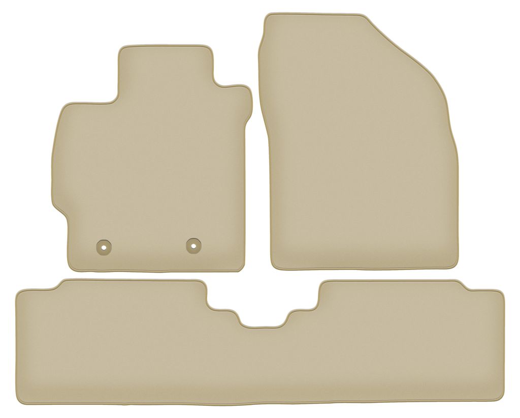 Velours-Fußmatten PREMIUM beige passend für Toyota Auris I (2006-2013, Schrägheck) – mit Befestigungen – passgenau