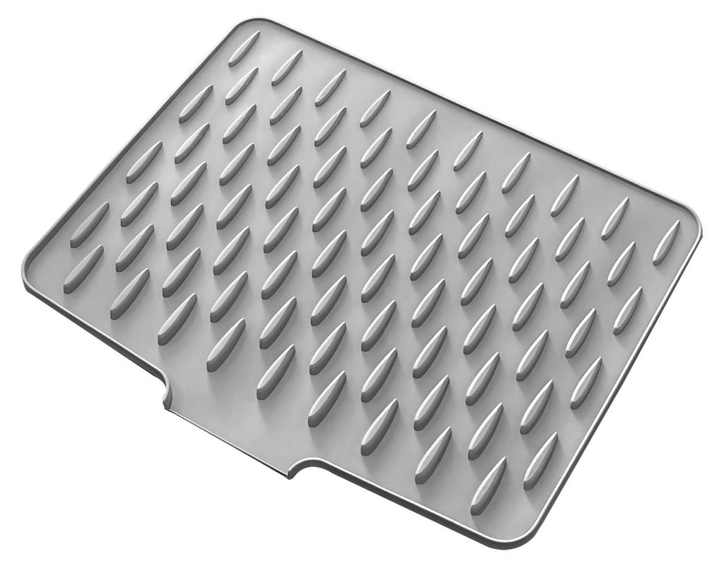 Dicke Silikon-Abtropfmatte mit Abfluss, hitzebeständig, rutschfest, für Spülbecken und Arbeitsplatten
