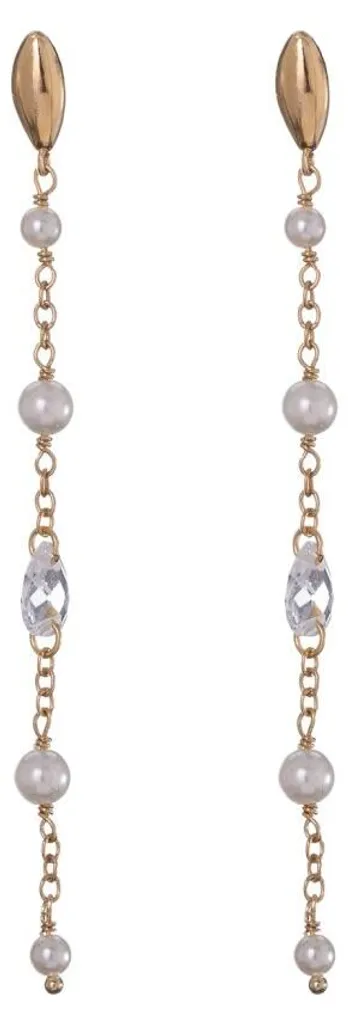 Boucles d'oreilles plaquées or avec perle véritable noire, modèle AL4923