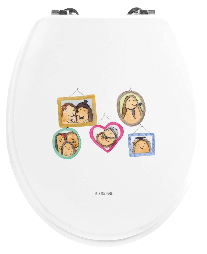 Mr. & Mrs. Panda WC Sitz Igel Familie - Weiß - Geschenk, Brille, Bilder, WC-Sitz, klo deckel, Toilettendeckel, Klodeckel, Liebe, Papa