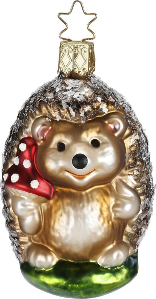 Christbaumschmuck Anhänger Glas Igel 9cm Braun
