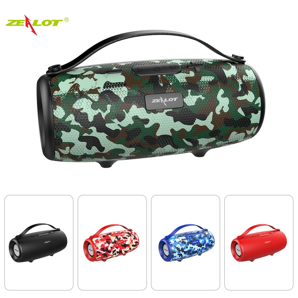 ZEALOT S34 Tragbarer kabelloser Lautsprecher, BT 5.0 , IPX5 wasserdichte Lautsprecher, TWS-Serie,Stereo, HiFi-Sound,AUX, USB, TF-Karte,lange Spielzeit