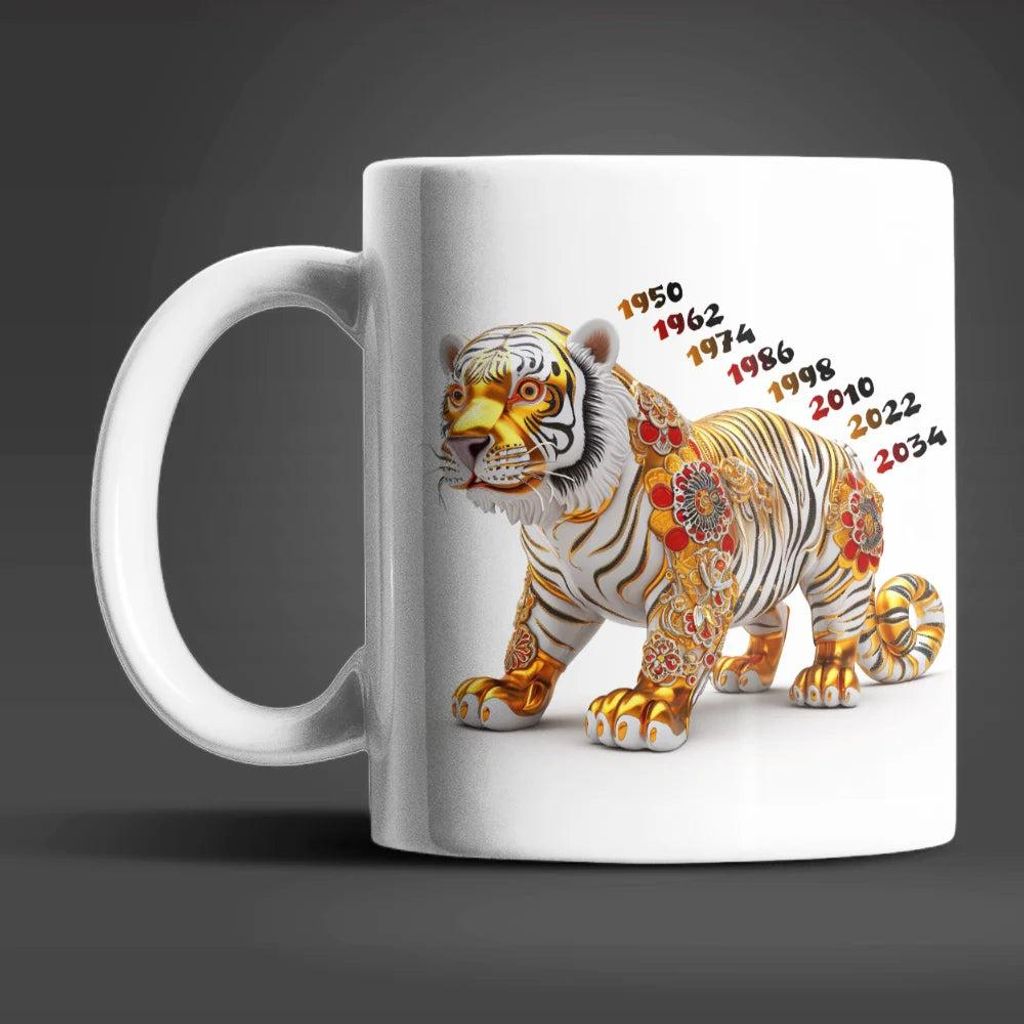 Tiger Chinesisches Jahres Sternzeichen Kaffeetasse Teetasse Geschenkidee