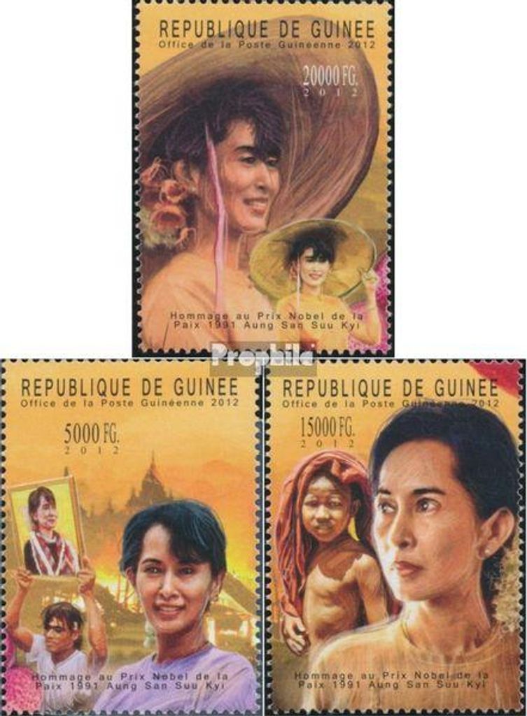 Briefmarken Guinea 2012 Mi 9352-9354 (kompl. Ausgabe) Produktbild 