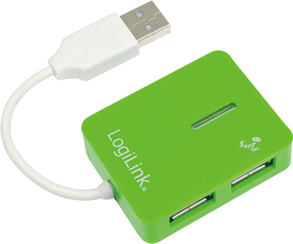 Hub USB 2.0 LogiLink Smile 4 Porte Verde - Espansione USB UA0138
