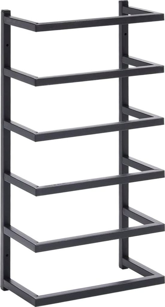 vidaXL Vešiak na uteráky čierny 24x12x48 cm Oceľ Obrázok produktu 