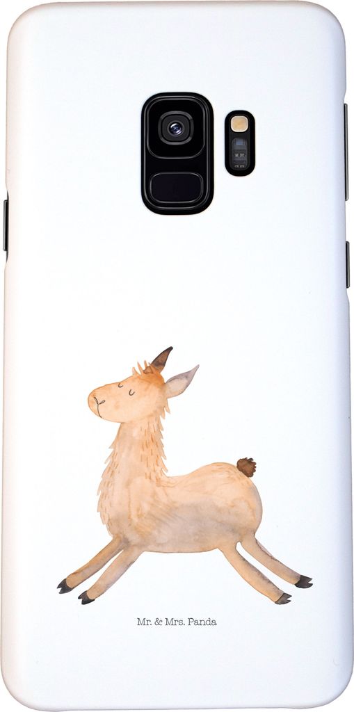 Mr. & Mrs. Panda Samsung Galaxy S9 Handyhülle Lama Springen - Weiß - Geschenk, Cover, Freundin, Guten Morgen, Glück, Smartphone Hülle, Prüfung...
