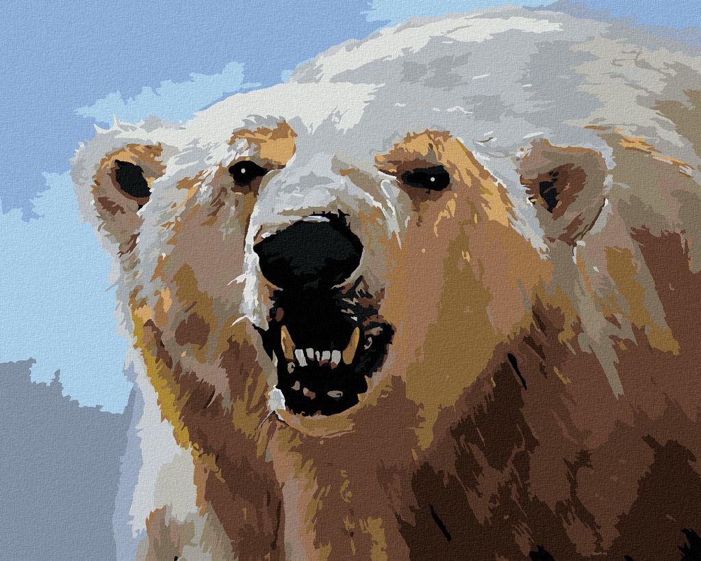 Zuty - Malen nach Zahlen - EISBÄR ZEIGT ZÄHNE (D. RUSTY RUST), 40x50 cm, ohne Keilrahmen
