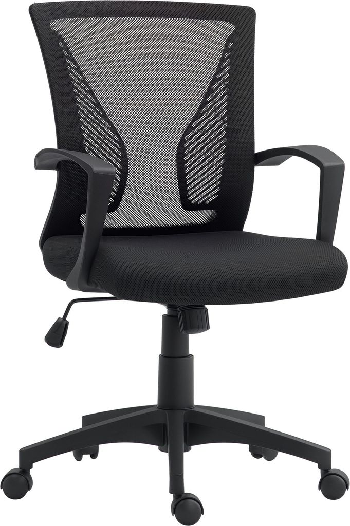 Bürostuhl mit Mesh-Rückenlehne, höhenverstellbar, bis 120 kg, Schwarz