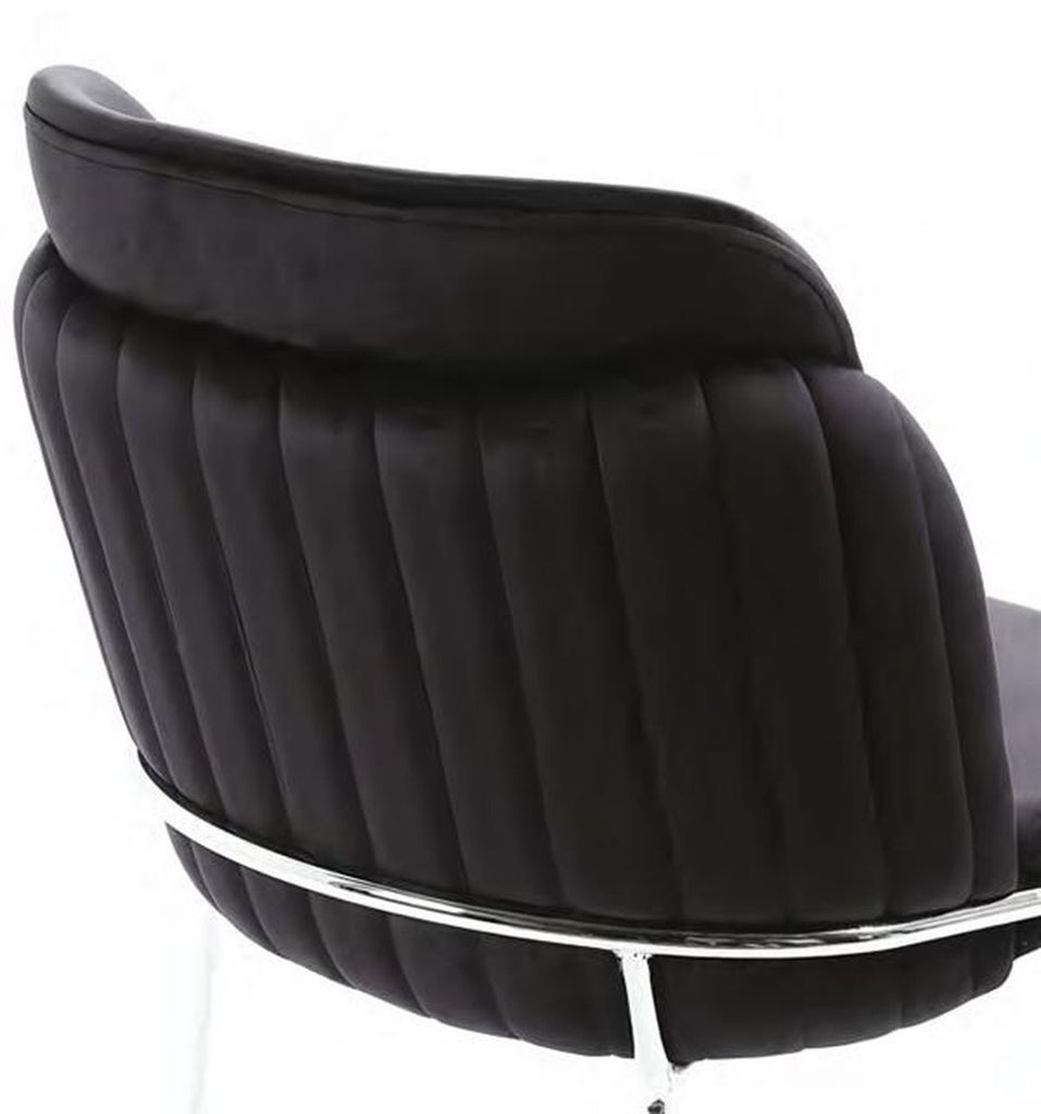 Wohnzimmerstuh Esszimmerstuh Stuhl Polsterstuhl mit Metallbeinen Schwarz