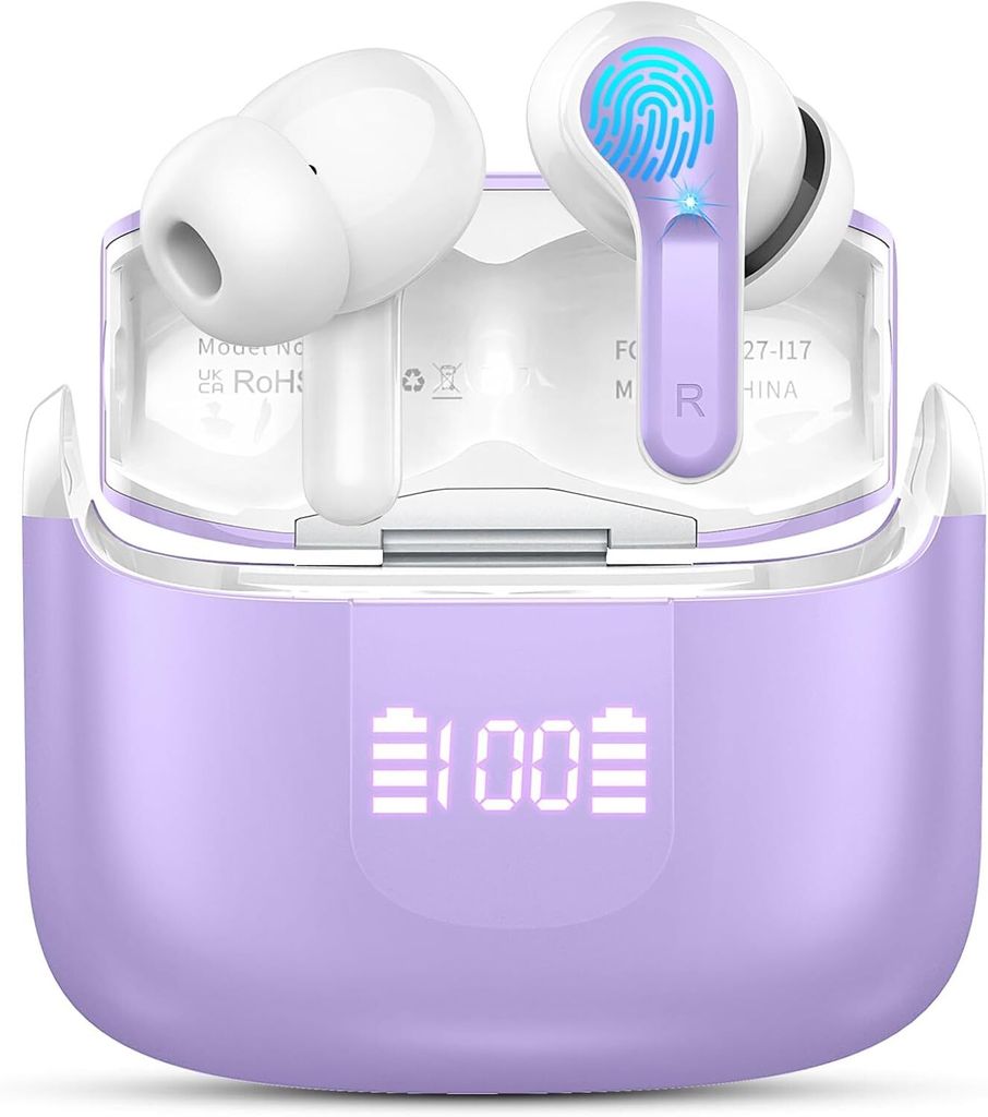 Bluetooth Kopfhörer, 2026 Kopfhörer Kabellos Bluetooth 5.4, 50Std Hi-Fi Stereo Tiefer Bass Wireless Earbuds, 4 ENC Noise Cancelling Mics, IP-X7 W...