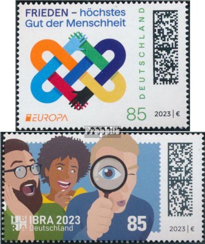 Briefmarken BRD 2023 Mi 3765,3766 (kompl.Ausg.) gestempelt Frieden