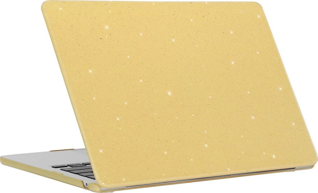 Mobigear Sparkling Cream MacBook Air 13 Zoll (2022-2025) Hardcase Hülle MacBook Case - Gelb - Model A2681 / A3113 / A3240