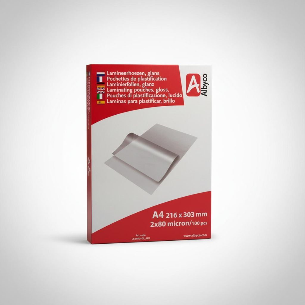 Albyco Laminierfolien A4 80 Micron Glänzend 100 Stück Produktbild 