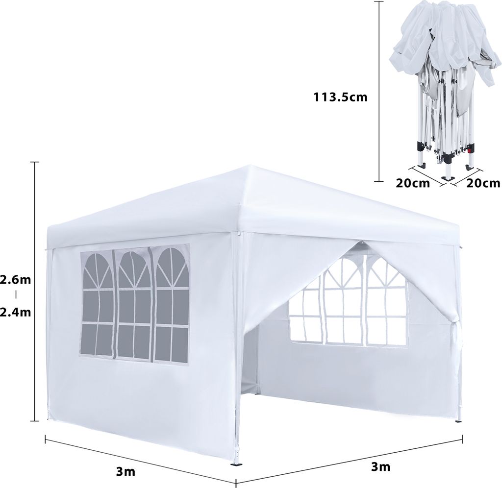 XMTECH 3x3 m skládací altán vodotěsný pavilon zahradní stan Obrázek produktu 