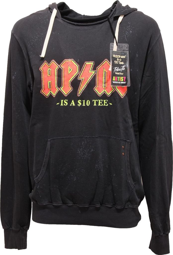 7679P schwarz gauzierte HAPPINESS Sweatshirt Sweatshirt Männer MIT EFFEKT VINTAGE