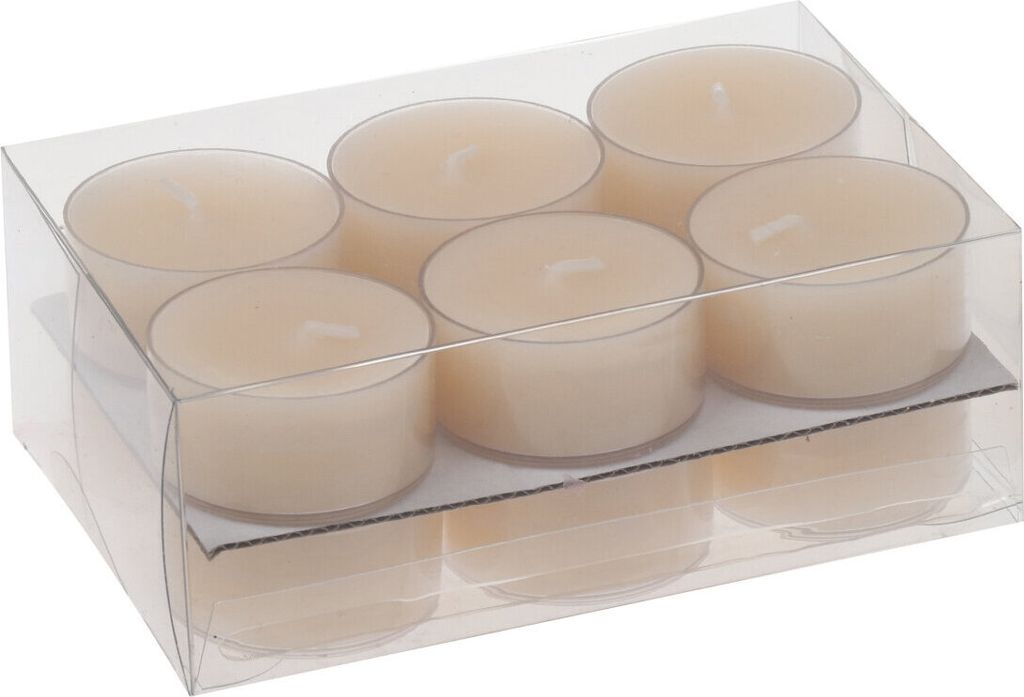 Teelichter in Kunststoffhülle Creme 18/38mm, 12er-Pack Produktbild 