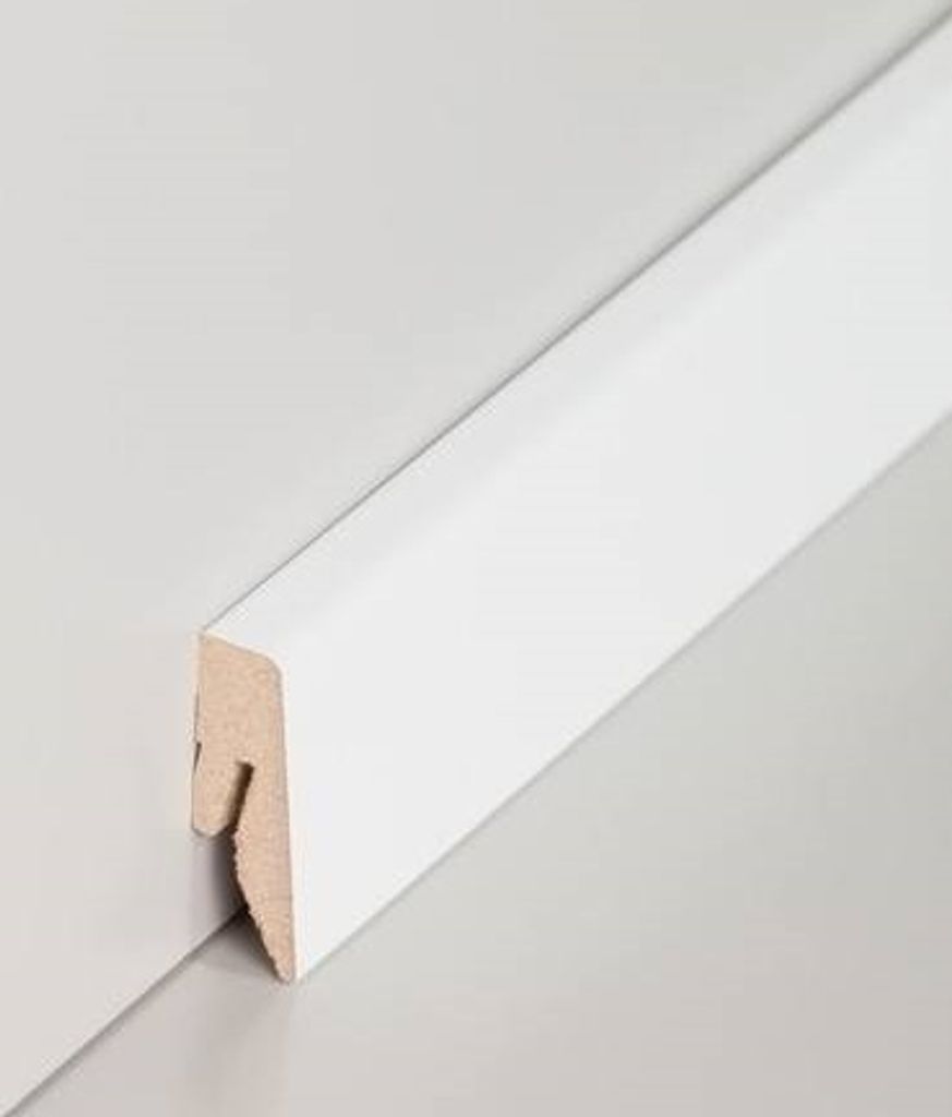 Sockelleiste weiß 40 MDF foliert RAL 9016 Fussleiste Produktbild 