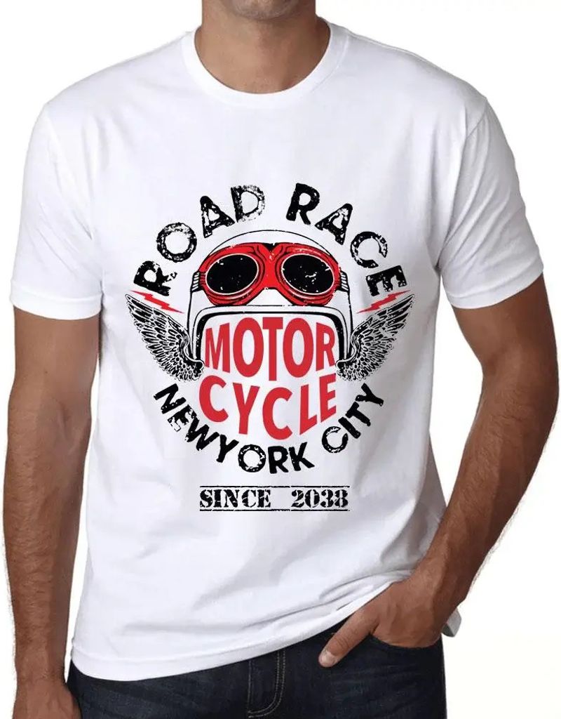 Herren Grafik T-Shirt Motorrad-Straßenrennen seit 2038 – Motorcycle Road Race Since 2038 – Öko-Verantwortlich Vintage Jahrgang Kurzarm Lustig...