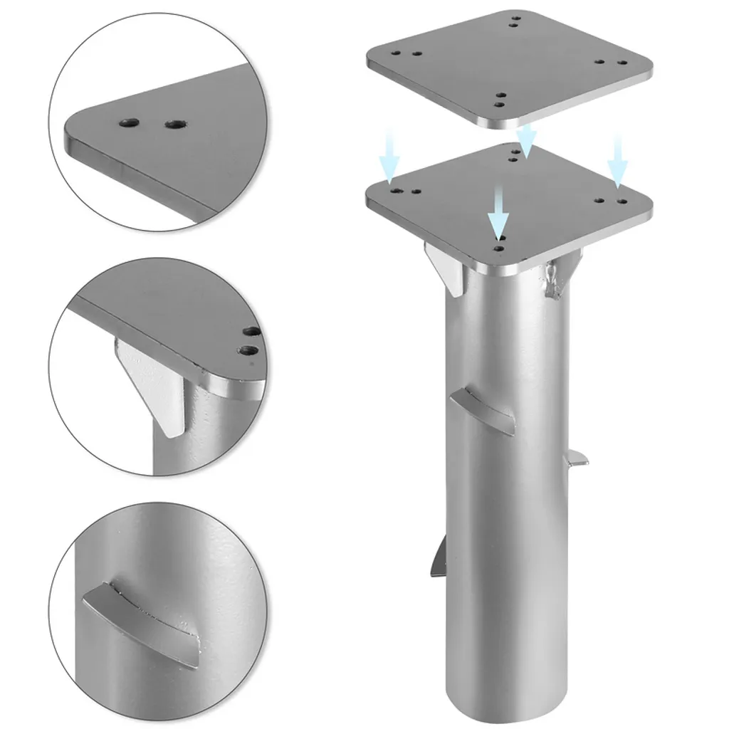 Pied de Parasol Anti-Rouille Universel Fixation Sol Stable en Inox