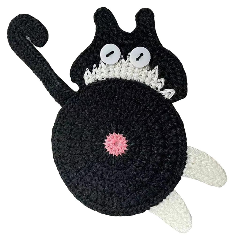 Lustige Untersetzer in Katzenpopo-Form, verspielte, gestrickte Getränkepads, hitzebeständige Untersetzer für Schreibtisch, Küchentheke und Bar