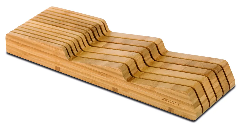 Range-couteaux de tiroir en bois de bambou - Organisateur de cuisine