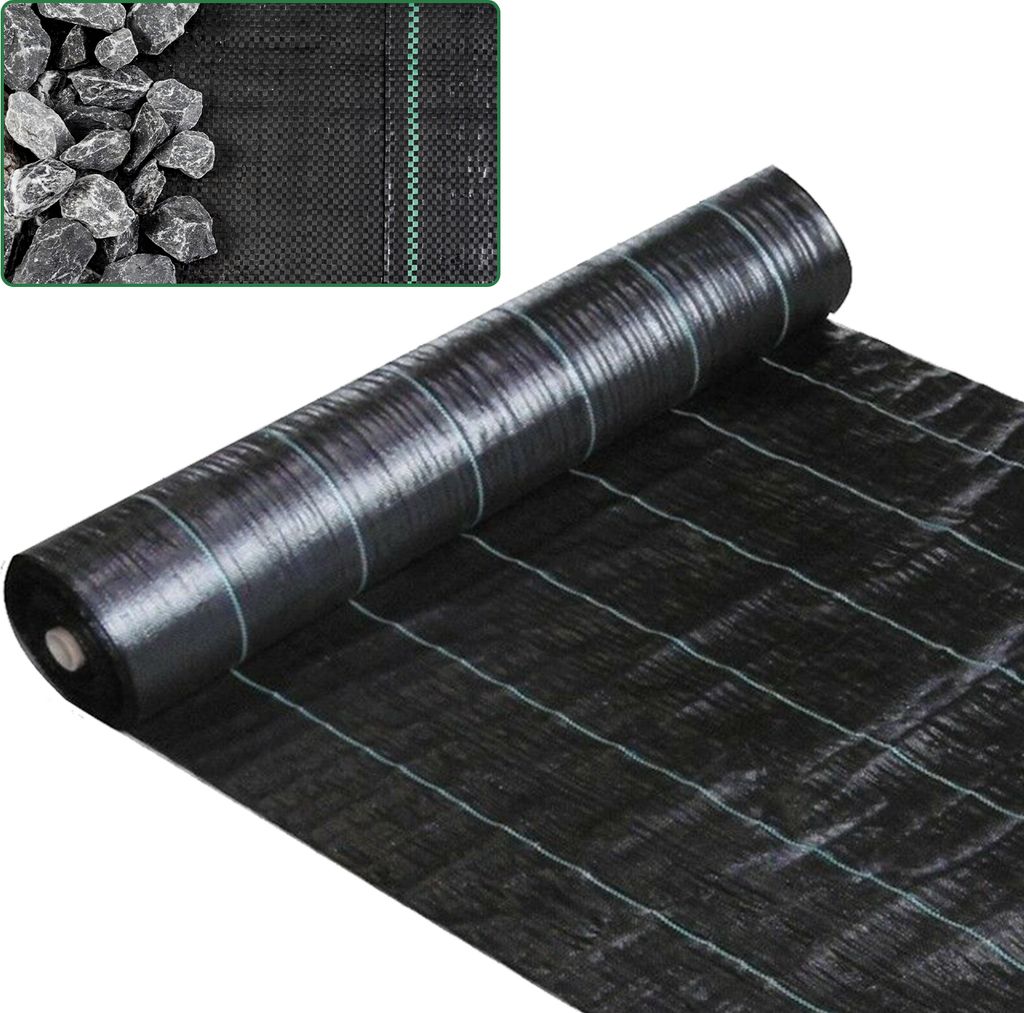 Unkrautvlies Gartenvlies 1m x 10m, 90g/m², Pflanzenschutz, wasserdurchlässig, UV-beständig, Schutz vor Wurzeln und Würmern, Unkrautfolie, Schwarz