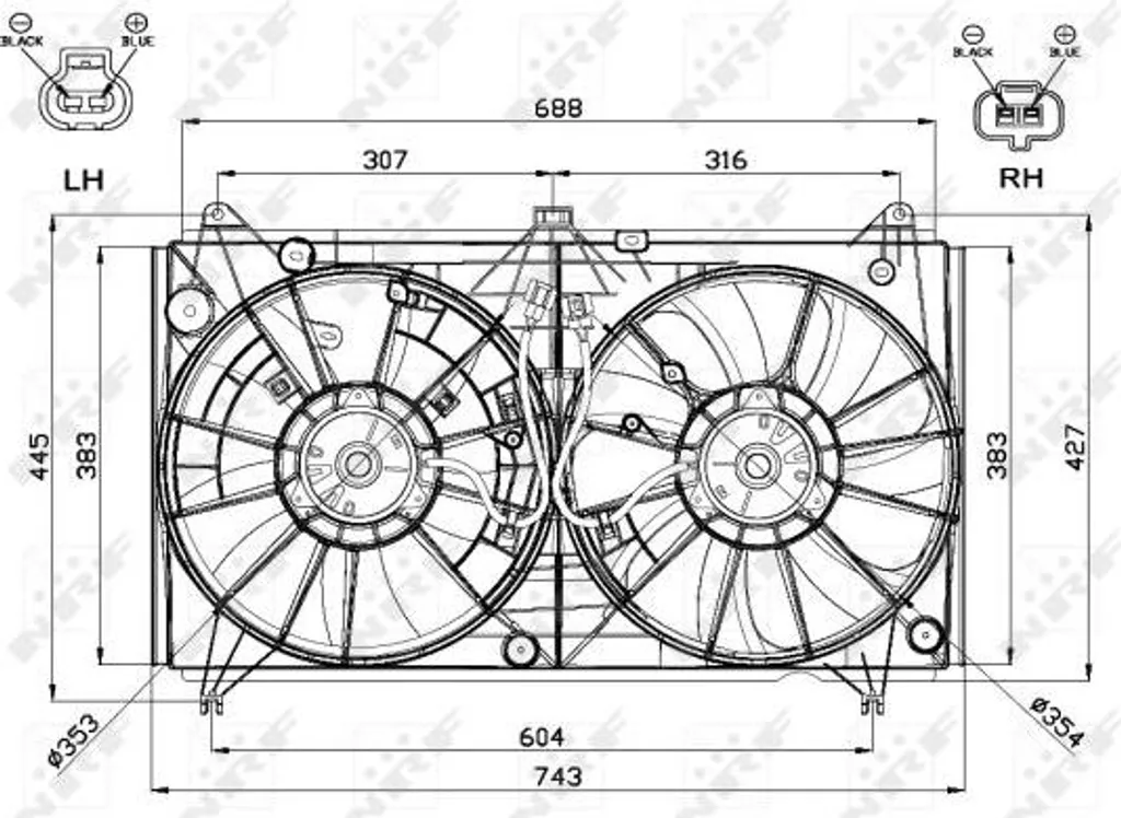 Ventilateur de refroidissement NRF 47567 haute durabilité OE 1636338070