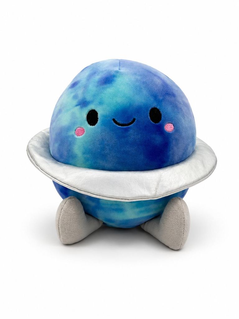 Planet Kuscheltier 25 cm Blauer Planet mit Ring Plüschtier Produktbild 