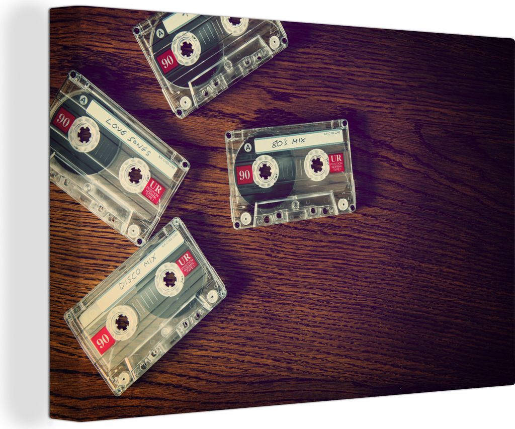 OneMillionCanvasses - Leinwandbilder - 140x90 cm, Kassette - Holz - Vintage, Wandbilder Kunstdruck Wanddekoration