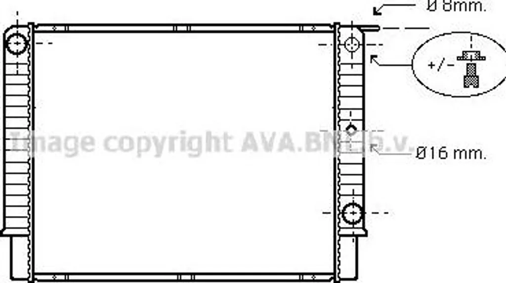 Radiateur moteur AVA VO2087 pour Volvo 940 - Référence OE 3547145
