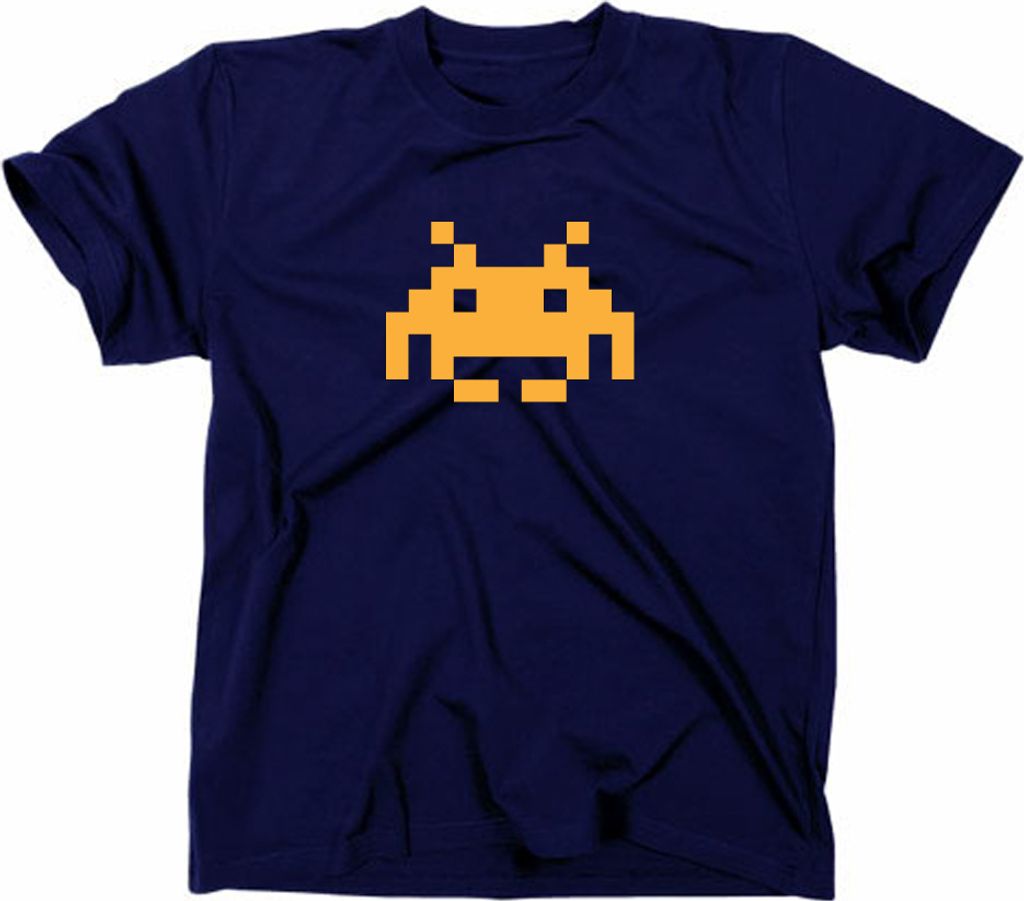 Styletex23 T-Shirt Space Invaders Retro Logo, navy, XL