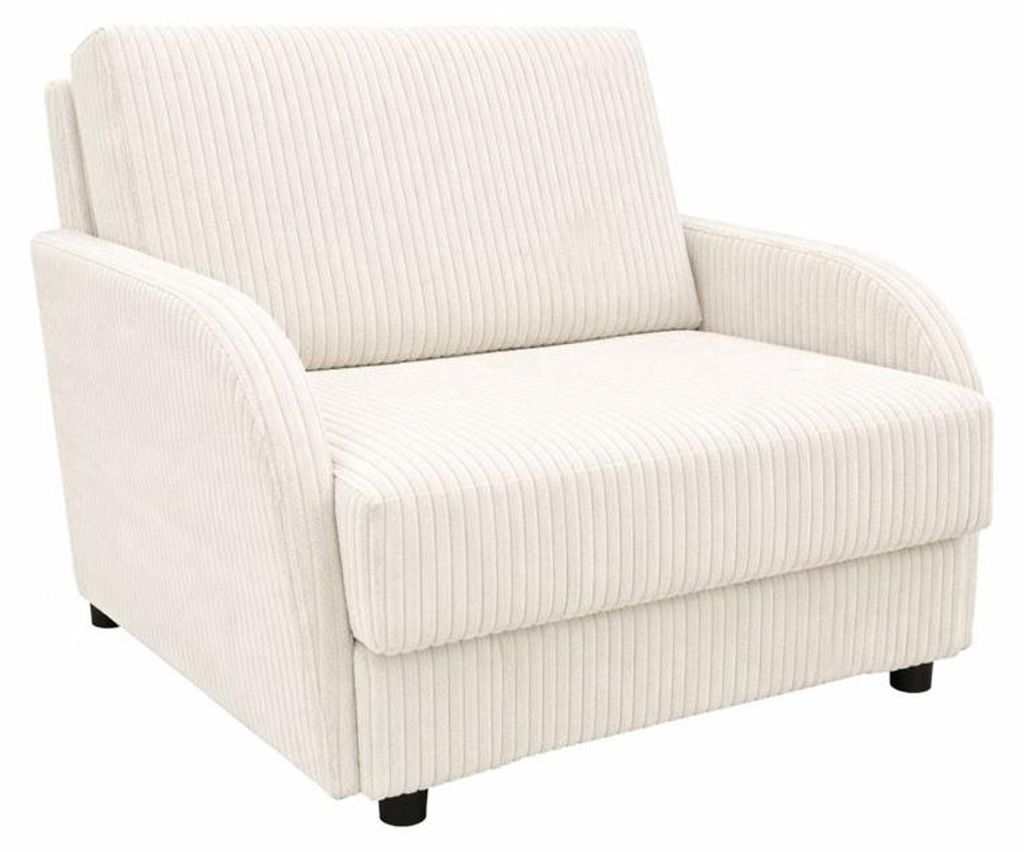 Sofa TIGO mit Schlaffunktion, Schlafsofa, Wohnzimmersofa, Couch, Soffa, Bettsofa, Velours-Stoff – Creme POSO 38