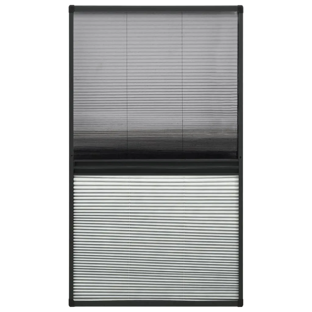 Moustiquaire plissée en aluminium 80x160 cm avec store occultant réglable