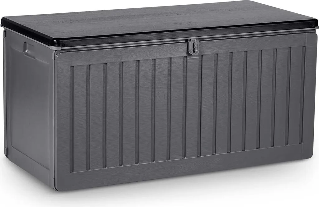 Coffre de jardin extérieur 270L gris - Malle de rangement 109 cm étanche