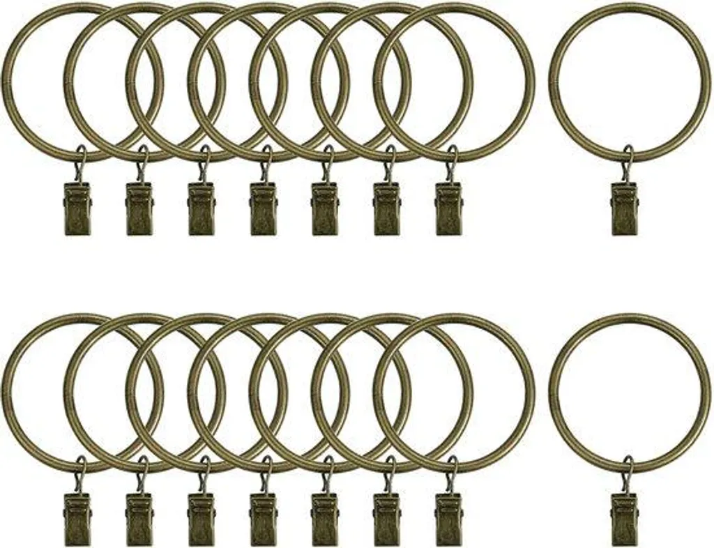 Anneaux de rideau fer solide 50mm, lot de 16 pour rideaux très lourds