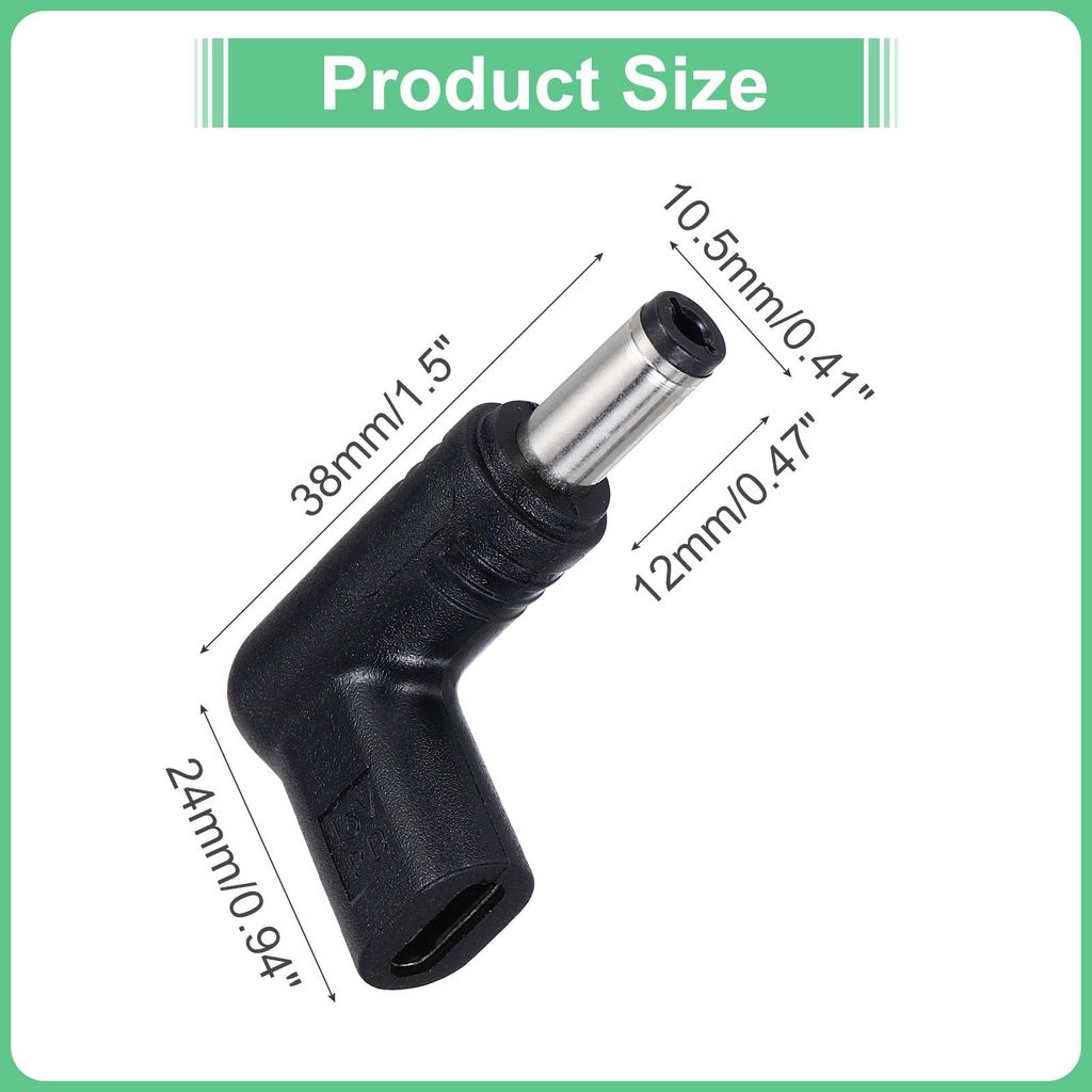 USB 3.1 Type-C Female zu DC Male Adapter 15V Type C zu DC5521 5.5x2.1mm Winkeladapter fš¹r PD Power Bank PD Quelle Notebook Laptop Tablet