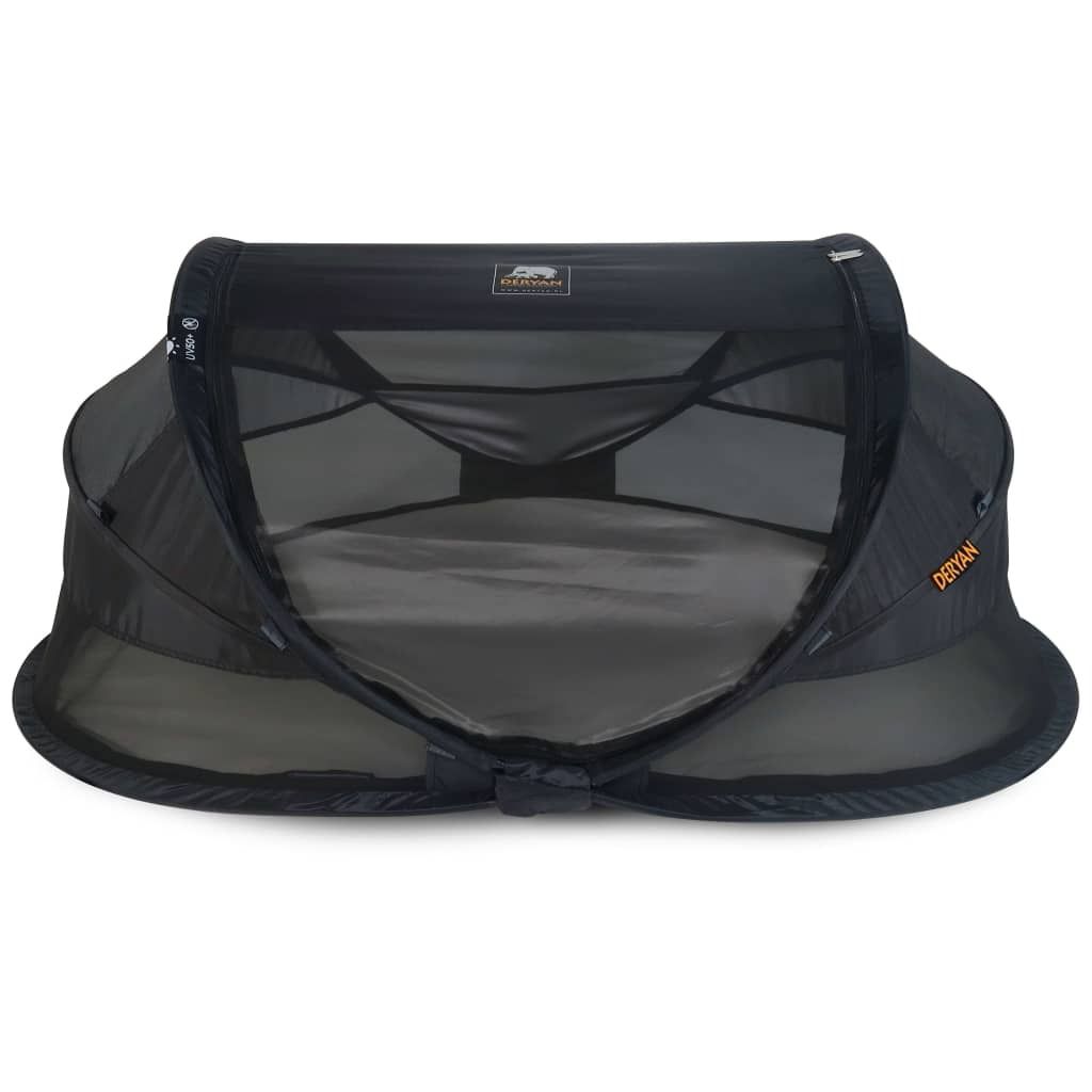 DERYAN Pop-up-Reisebett Baby Luxe mit Moskitonetz Schwarz Produktbild 