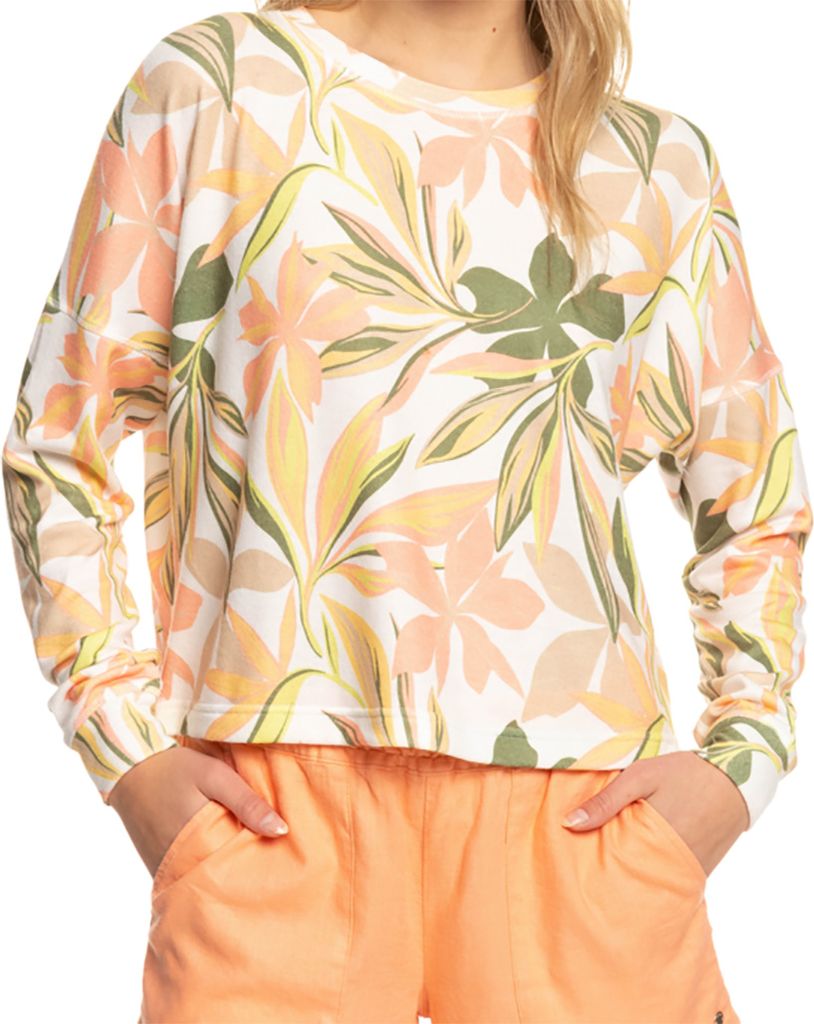 ROXY Women Longsleeve Current Mood Crew snow white subtly salty multic M