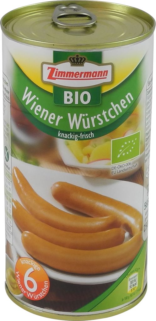 Wiener Würstchen 6 Stück 565g Zimmermann Wurst Konserve Produktbild 