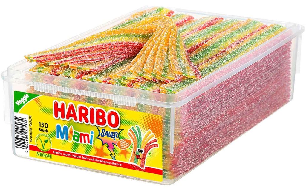 Haribo Miami Sauer Dose, Weiche Süßigkeiten, 1,12 kg, Produktbild 